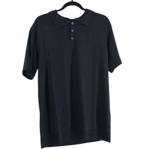 Joe's Jeans Blue Knit Short Sleeve Collared Classic Polo Shirt Size Medium NWT